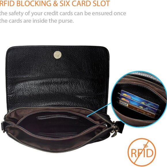 Roomy Pockets Small Crossbody Bags Cell Phone Sling Bag Wallet Purses for Women - Picture 4 of 7